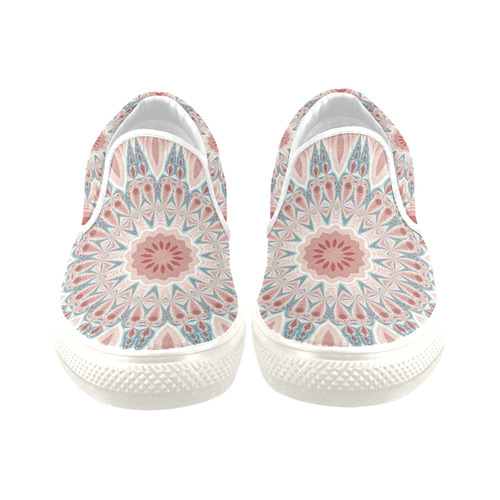 Modern Kaleidoscope Mandala Fractal Art Graphic Slip-on Canvas Shoes for Kid (Model 019)