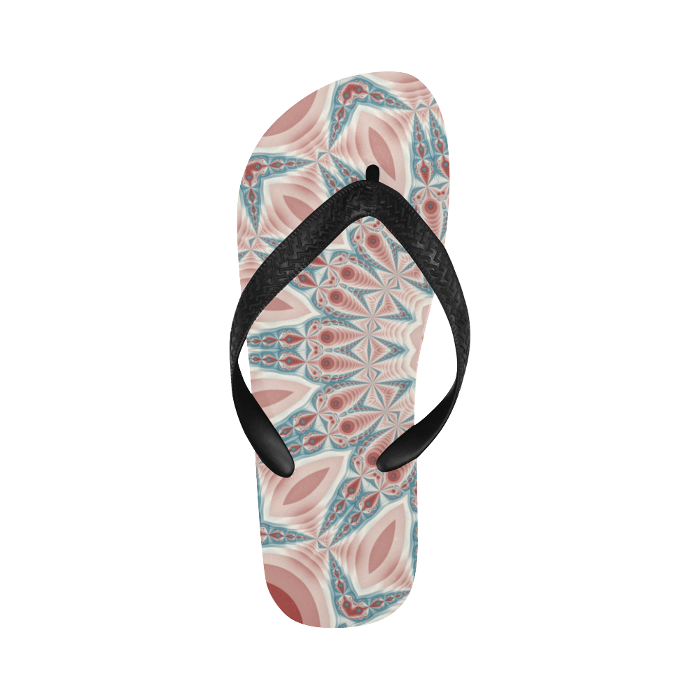 Modern Kaleidoscope Mandala Fractal Art Graphic Flip Flops for Men/Women (Model 040)
