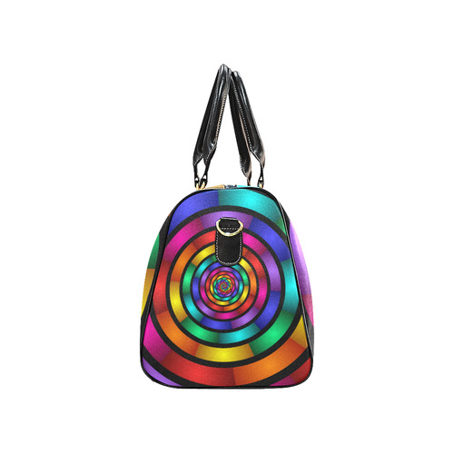Round Psychedelic Colorful Modern Fractal Graphic New Waterproof Travel Bag/Large (Model 1639)