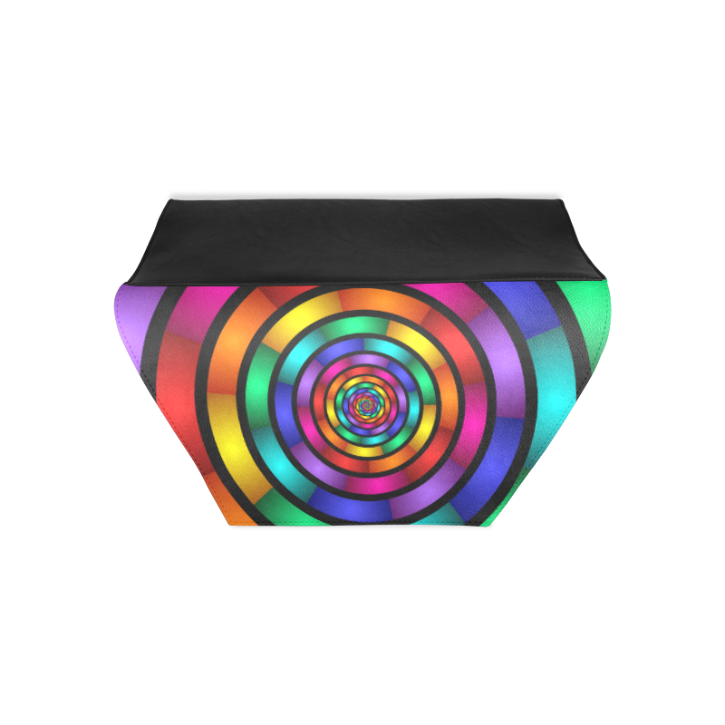 Round Psychedelic Colorful Modern Fractal Graphic Clutch Bag (Model 1630)