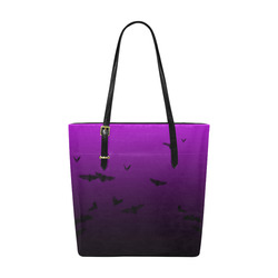 Purple Gothic Bat Euramerican Tote Bag/Small (Model 1655)