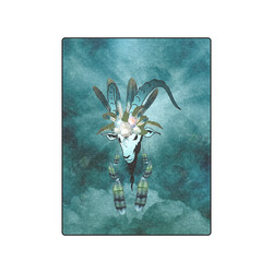 The billy goat with feathers and flowers Blanket 50"x60"