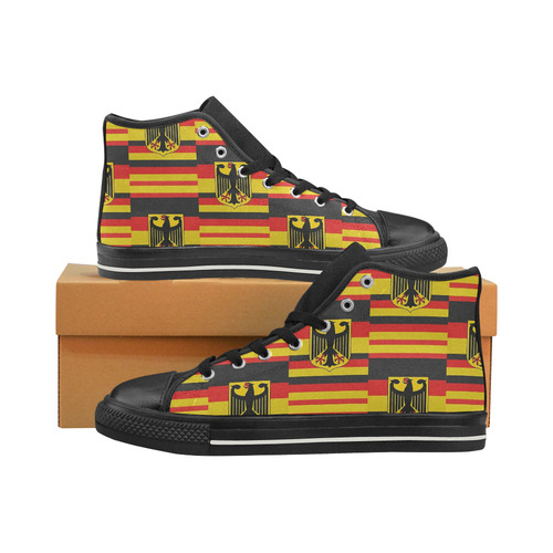 Federal Republic of Germany (tiled) High Top Canvas Women's Shoes/Large Size (Model 017)