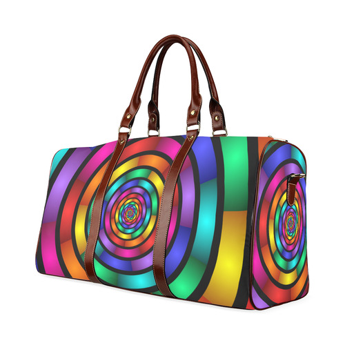 Round Psychedelic Colorful Modern Fractal Graphic Waterproof Travel Bag/Small (Model 1639)