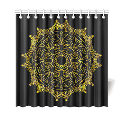 Gold Floral Mandala Shower Curtain 69"x70"