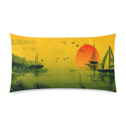 Sunset Orient Escape Rectangle Pillow Case 20"x36"(Twin Sides)