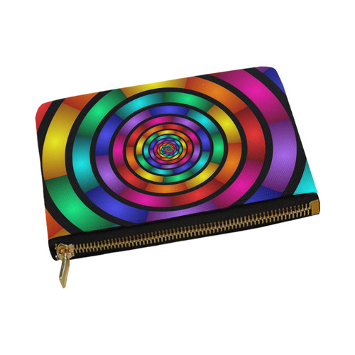 Round Psychedelic Colorful Modern Fractal Graphic Carry-All Pouch 12.5''x8.5''