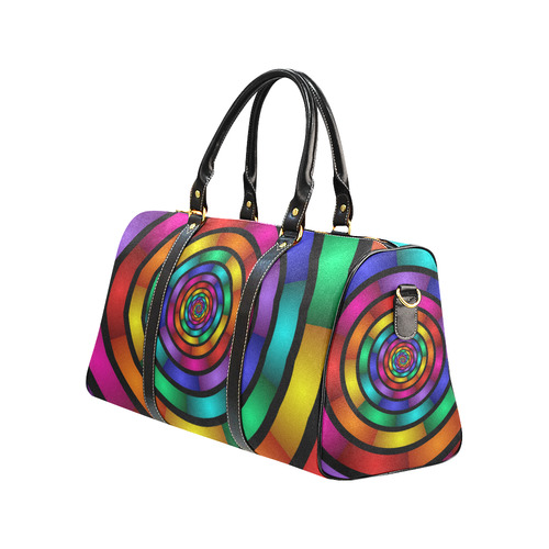 Round Psychedelic Colorful Modern Fractal Graphic New Waterproof Travel Bag/Small (Model 1639)
