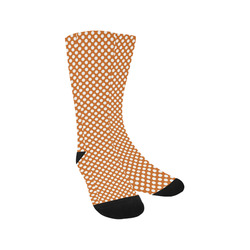 Autumn Maple and White Polka Dots Trouser Socks