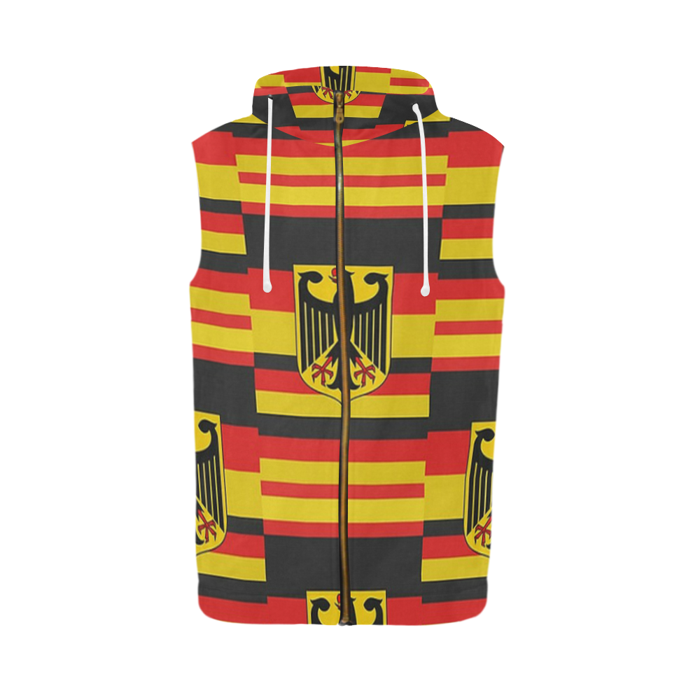 Federal Republic of Germany (tiled) All Over Print Sleeveless Zip Up Hoodie for Men (Model H16)