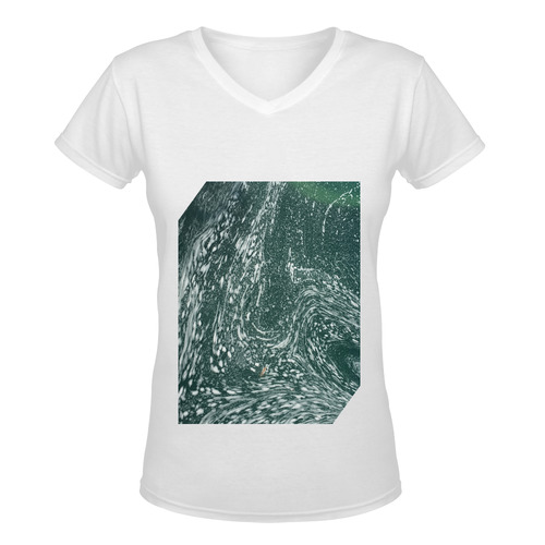 Alliante fountain Women's Deep V-neck T-shirt (Model T19)
