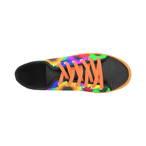 Neon Rainbow Pop Sunflowers Aquila Microfiber Leather Women's Shoes/Large Size (Model 031)
