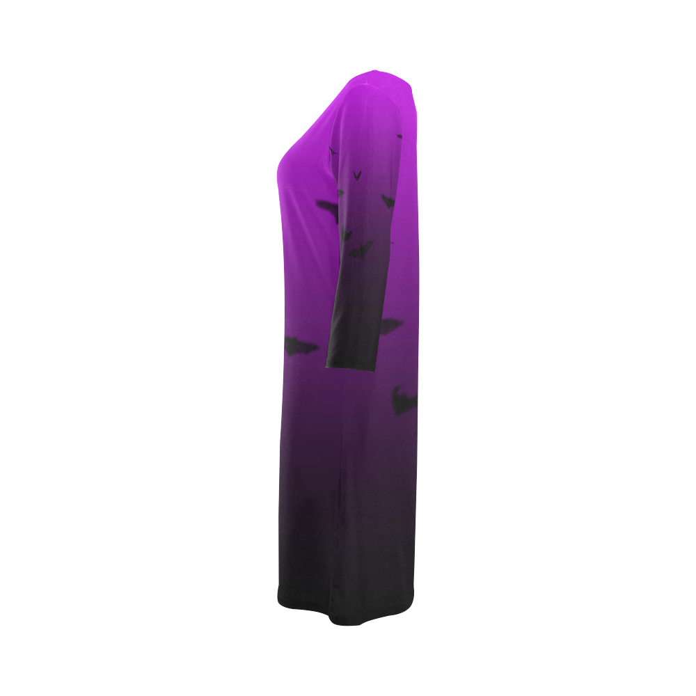 Purple Gothic Bat Round Collar Dress (D22)