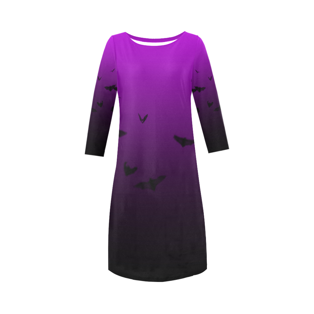 Purple Gothic Bat Round Collar Dress (D22)