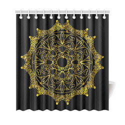Gold Floral Mandala Shower Curtain 69"x72"