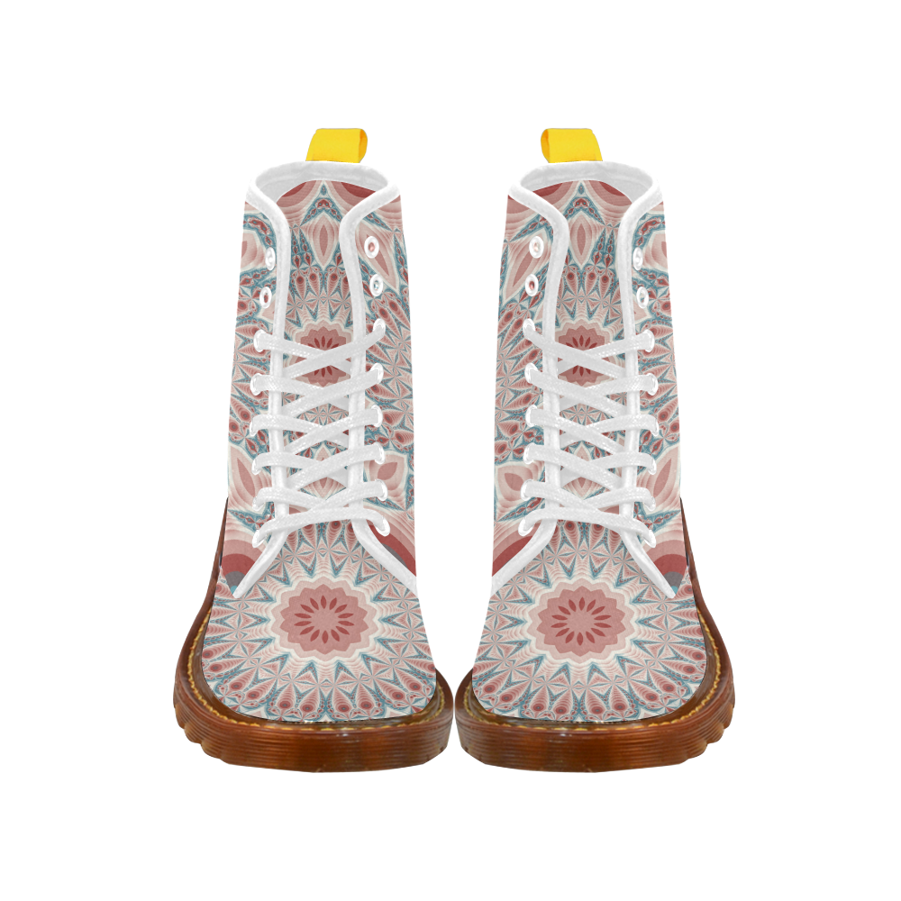Modern Kaleidoscope Mandala Fractal Art Graphic Martin Boots For Women Model 1203H