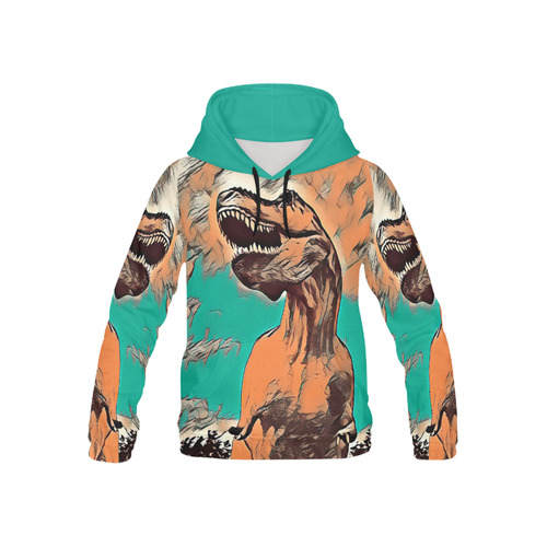 DINOSAURS BY CRASSCO KIDS All Over Print Hoodie for Kid (USA Size) (Model H13)
