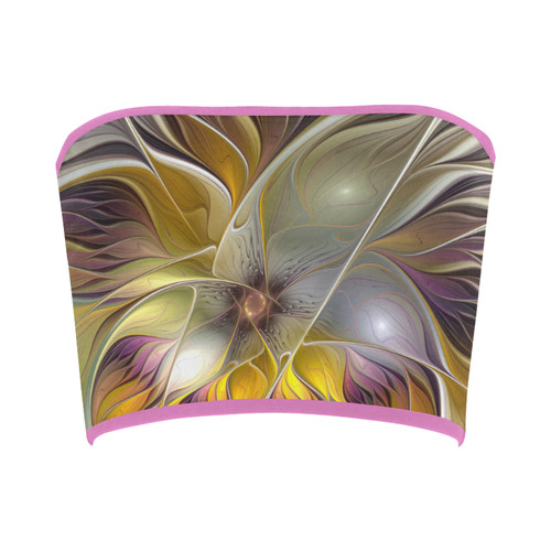 Abstract Colorful Fantasy Flower Modern Fractal Bandeau Top