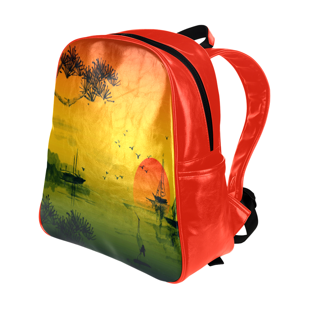 Sunset Orient Escape Multi-Pockets Backpack (Model 1636)