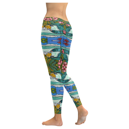 Passion Garden Women's Low Rise Leggings (Invisible Stitch) (Model L05)