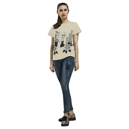 woodlands - bunny trip cutout All Over Print T-Shirt for Women (USA Size) (Model T40)