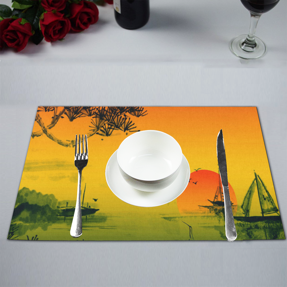 Sunset Orient Escape Placemat 12’’ x 18’’ (Set of 4)