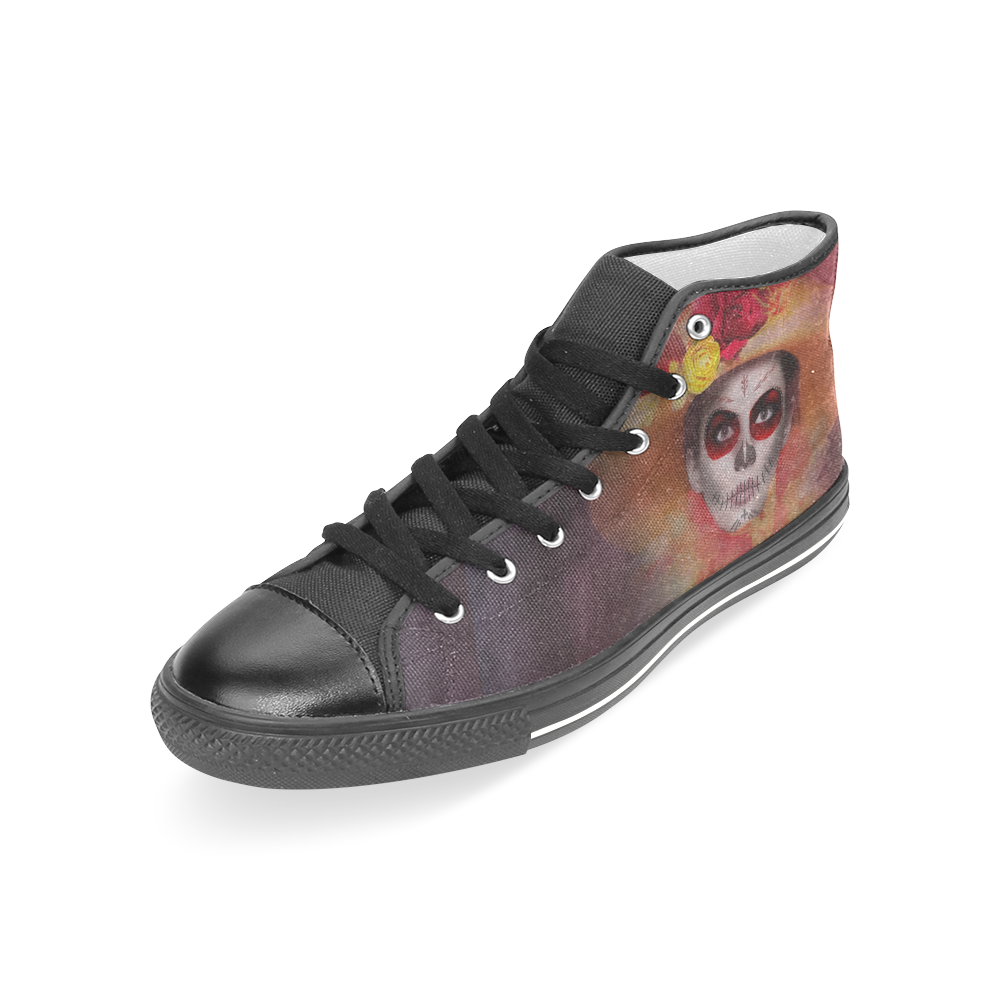 Sugarskull Summer Girl Women's Classic High Top Canvas Shoes (Model 017)