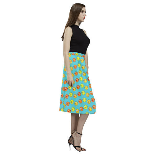 Fish Pattern Aoede Crepe Skirt (Model D16)