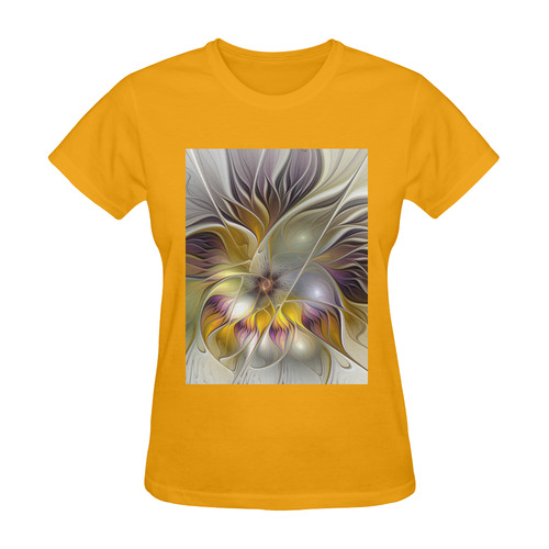 Abstract Colorful Fantasy Flower Modern Fractal Sunny Women's T-shirt (Model T05)