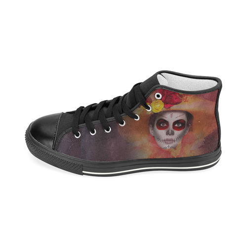 Sugarskull Summer Girl Women's Classic High Top Canvas Shoes (Model 017)