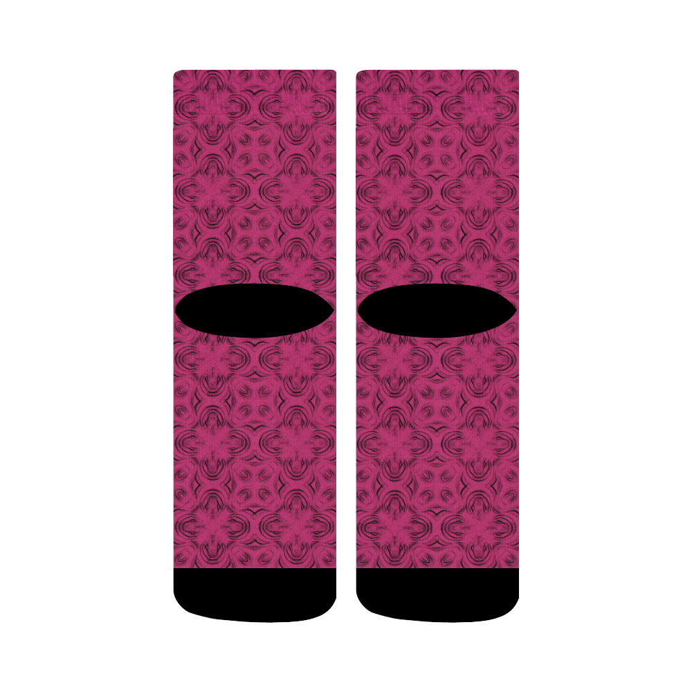 Pink Yarrow Shadows Crew Socks