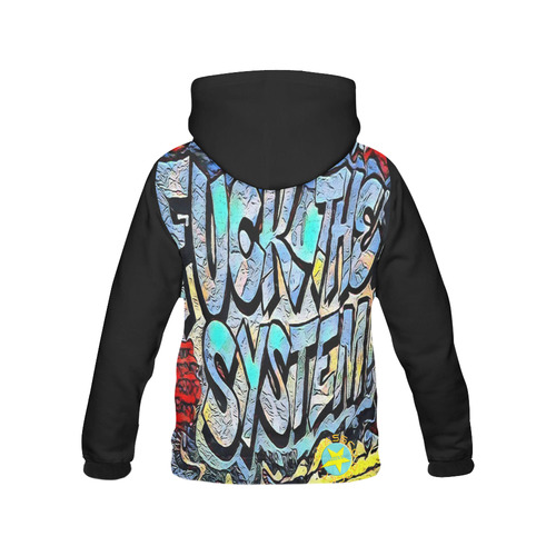 FUCK THE SYSTEM GRAFFITI All Over Print Hoodie for Women (USA Size) (Model H13)