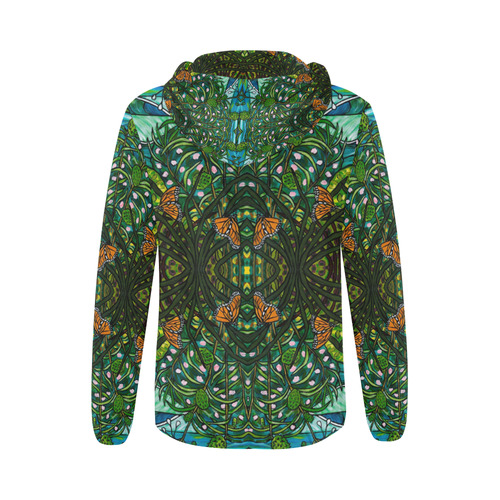 Monarchs All Over Print Full Zip Hoodie for Women (Model H14)