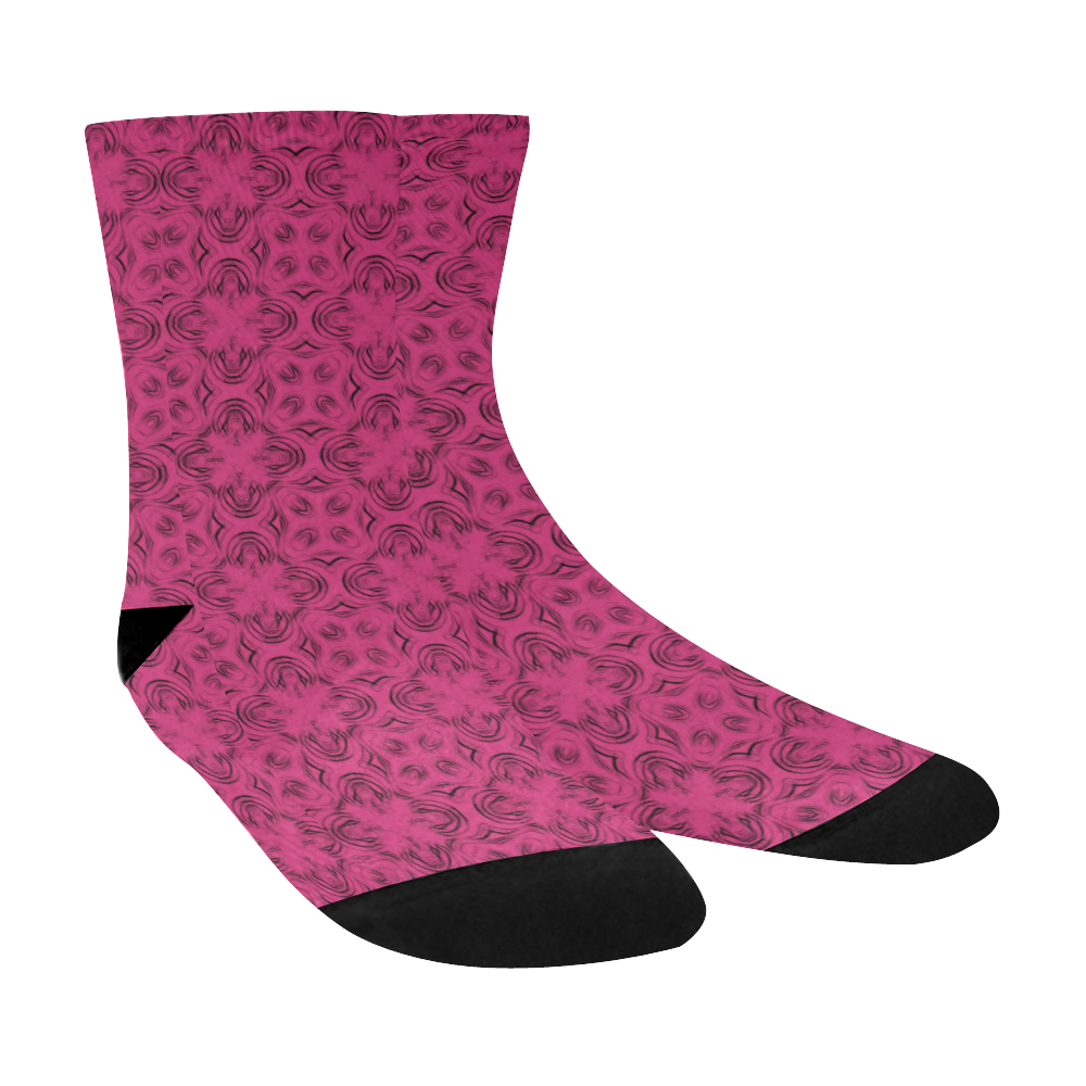 Pink Yarrow Shadows Crew Socks