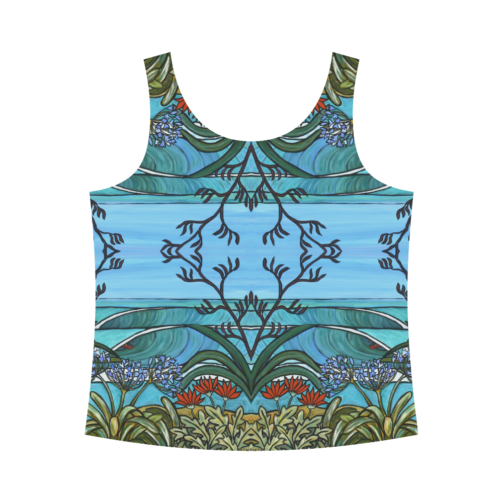 Flax Flower All Over Print Tank Top for Women (Model T43)
