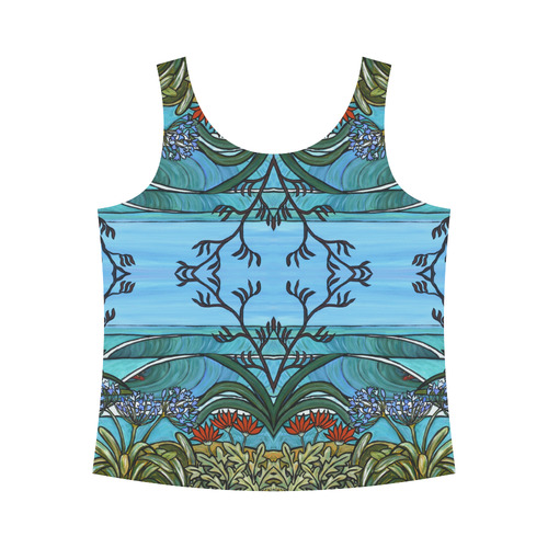 Flax Flower All Over Print Tank Top for Women (Model T43)