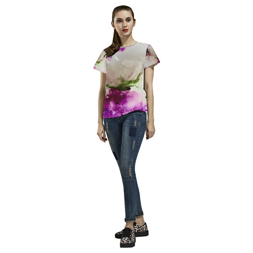 CenterFlower Blouse XL_2ab7 All Over Print T-Shirt for Women (USA Size) (Model T40)
