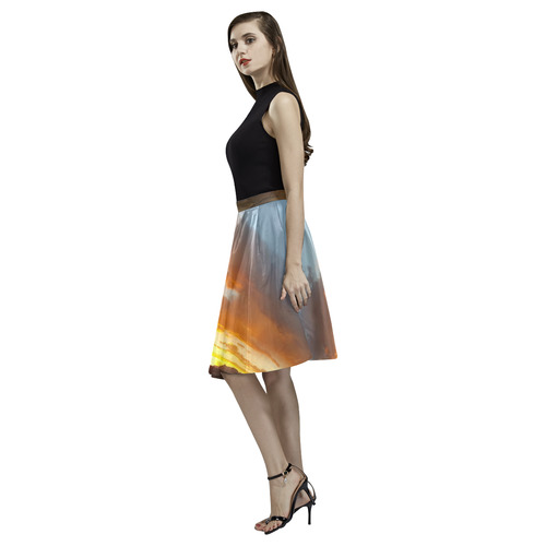 Sunset Melete Pleated Midi Skirt (Model D15)