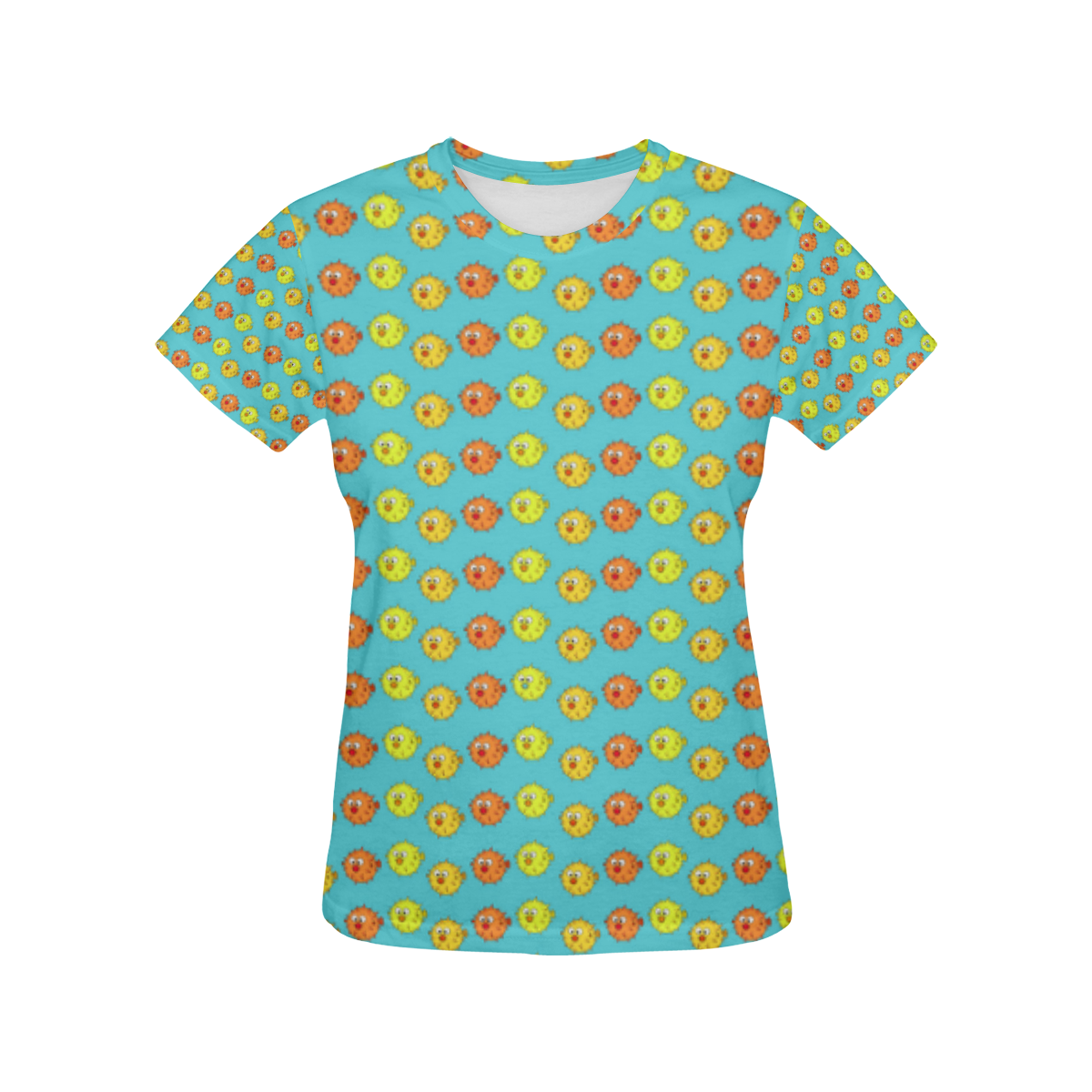Fish Pattern All Over Print T-Shirt for Women (USA Size) (Model T40)