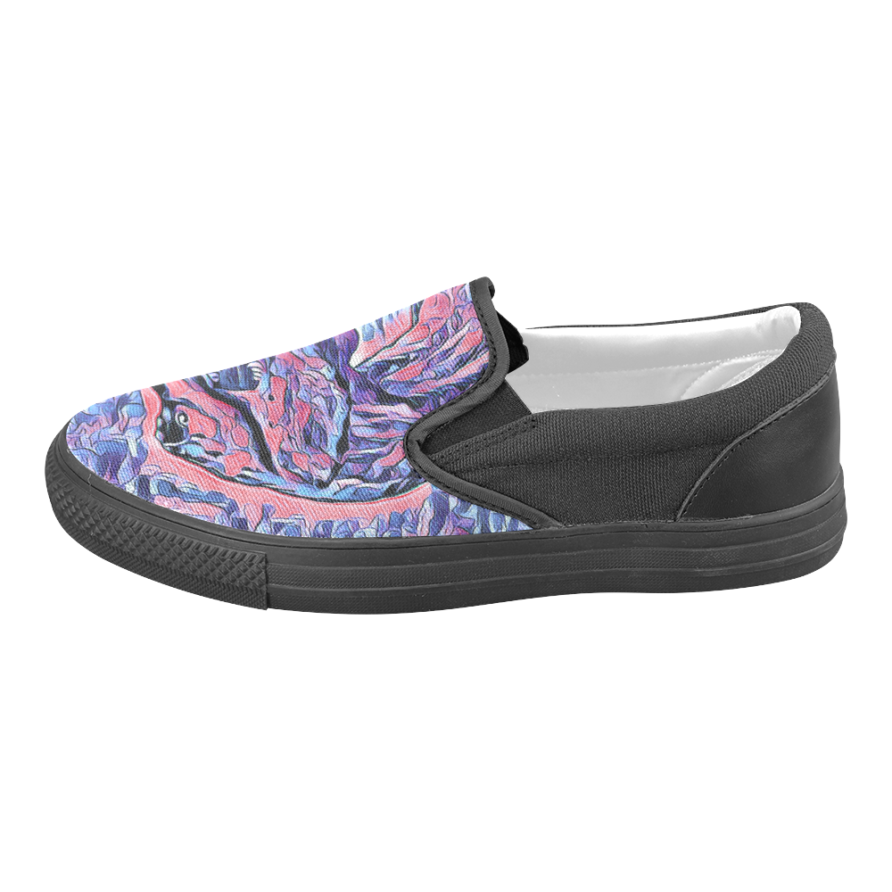TYRANNOSAURUS Women's Unusual Slip-on Canvas Shoes (Model 019)