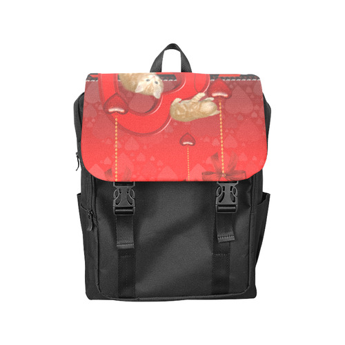 Cute kitten with hearts Casual Shoulders Backpack (Model 1623)