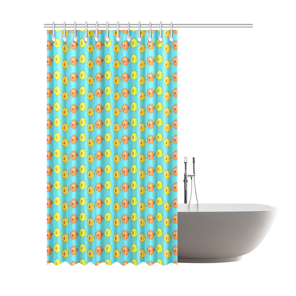 Fish Pattern Shower Curtain 72"x84"