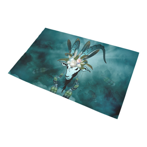 The billy goat with feathers and flowers Bath Rug 20''x 32''