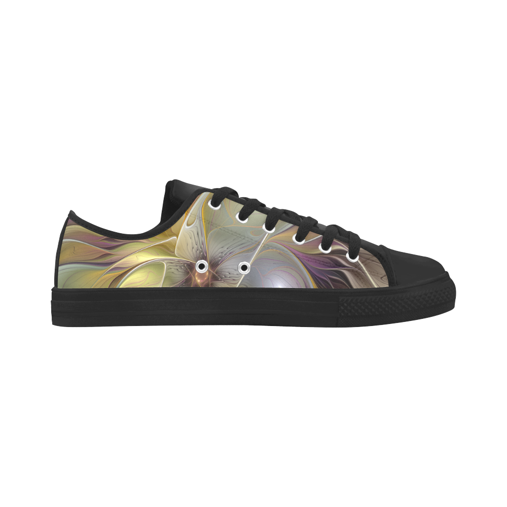 Abstract Colorful Fantasy Flower Modern Fractal Aquila Microfiber Leather Women's Shoes/Large Size (Model 031)