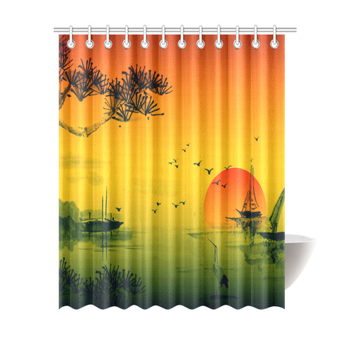 Sunset Orient Escape Shower Curtain 69"x84"