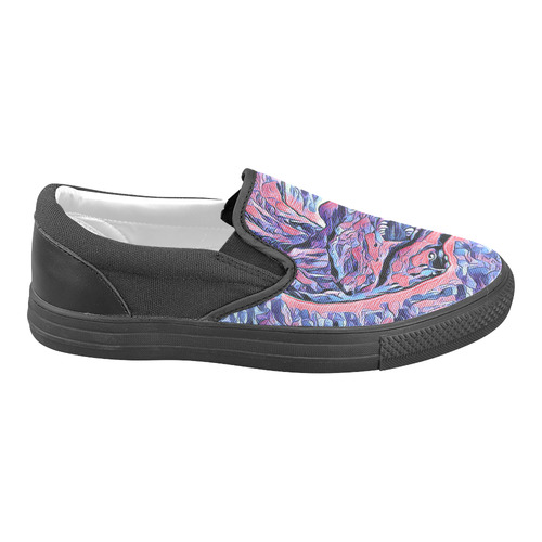 TYRANNOSAURUS Women's Unusual Slip-on Canvas Shoes (Model 019)