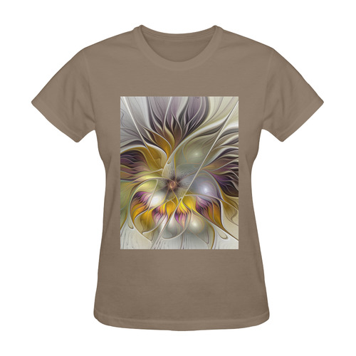 Abstract Colorful Fantasy Flower Modern Fractal Sunny Women's T-shirt (Model T05)