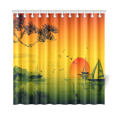 Sunset Orient Escape Shower Curtain 72"x72"