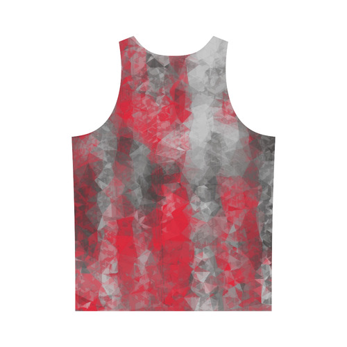 psychedelic geometric polygon shape pattern abstract in red and black All Over Print Tank Top for Men (Model T43)