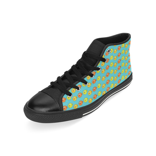 Fish Pattern High Top Canvas Shoes for Kid (Model 017)